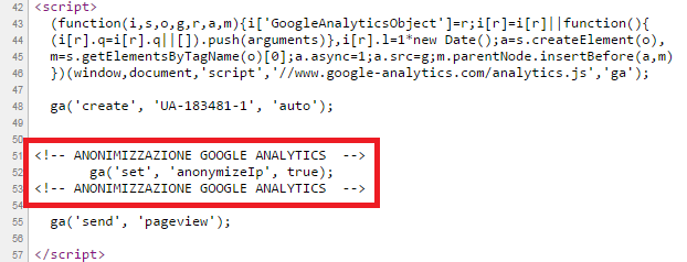 Dettaglio tecnico dell'anonimizzazione dell'IP number per Google Analytics